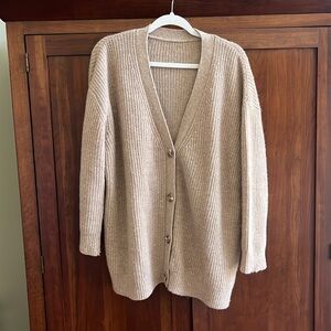 Quince Mongolian Cashmere Oversized Boyfriend Cardigan Sweater - S